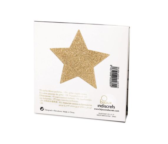 Пэстис - стикини Bijoux Indiscrets - Flash Star Gold, наклейки на соски | Зображення 2