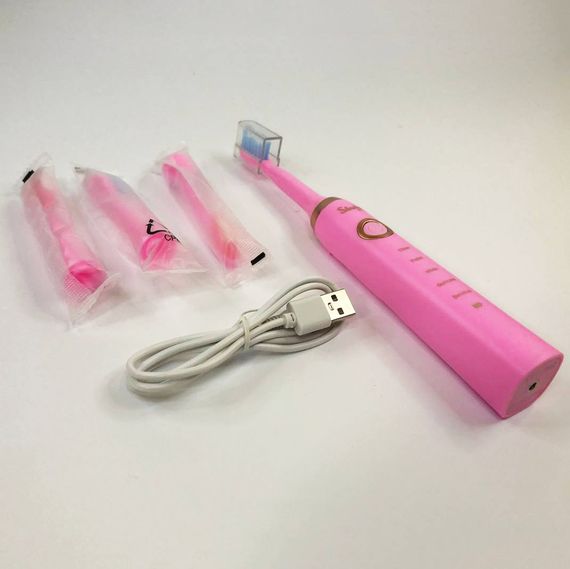 Зубная электрическая щетка для двоих Shuke SK-601 розовая, Электрическая зубная щетка shuke, Ультра звуковая UM-755 зубная щетка | Зображення 8