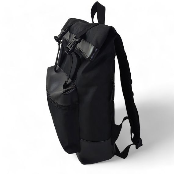 Черный рюкзак Rolltop, Женский рюкзак повседневный тканевый Женский повседневный текстильный QR-62 | Зображення 1