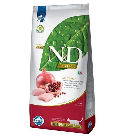 Сухий корм з куркою для стерилізованих котів Farmina N&D Prime Chicken & Pomegranate Neutered Adult, 10 кг