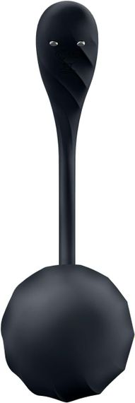 Смарт-віброяйце Satisfyer Ribbed Petal Connect App Black, керування зі смартфона, пульт ДК | Зображення 3