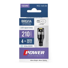 10133X2 BREVIA Лампа світлодіодна Brevia Power W16W 210Lm 4x3020SMD 12/24V CANbus, 2шт.
