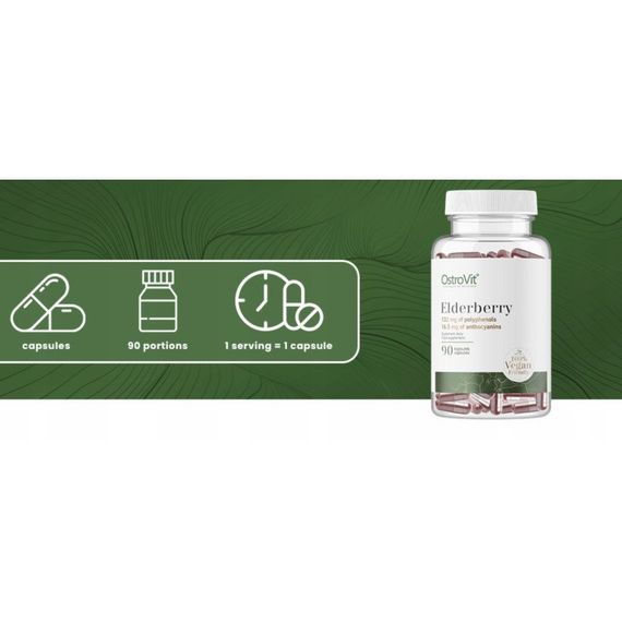 Чорна бузина Ostrovit Elderberry 90caps | Зображення 1
