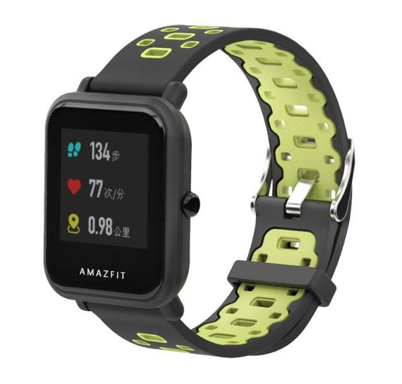 Спортивный ремешок Primo Perfor Classic для часов Xiaomi Amazfit Bip/Bip Lite/Amazfit Bip GTS - Black&Green