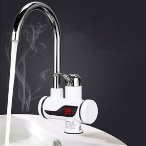 Проточний водонагрівач з LCD екраном , водонагрівач, кран
