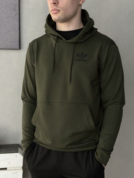 Демісезонний спортивний костюм Adidas худі хакі + чорні штани (двонитка) RD122/RD127 | Зображення 2
