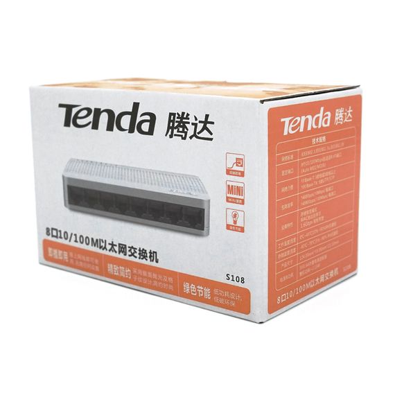 Коммутатор Tenda S108 8 портов Ethernet 10/100 Мбит/с, BOX Q100 | Зображення 2