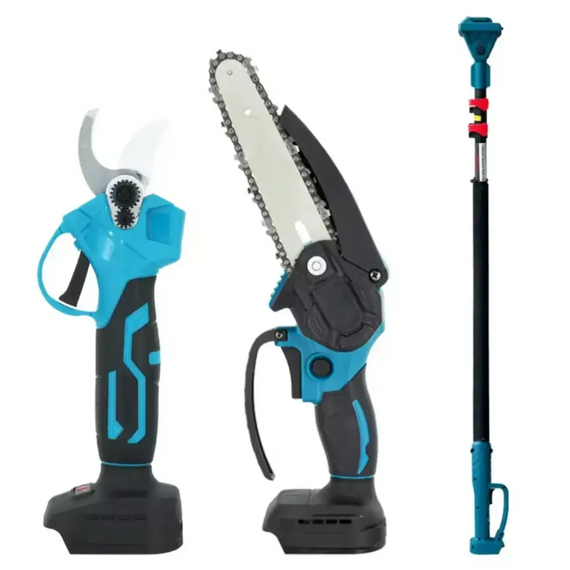 Акумуляторний набір 3в1 Секатор-ножиці садові Пила Висоторіз-штанга 2 м, неповоротний | Зображення 2