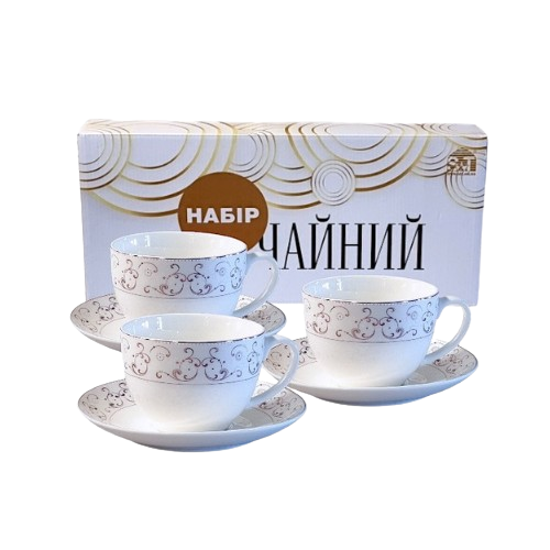 Сервіз чайний Констанція 12 предметів (ч.280мл/блюдце d15см) 1753-2 S&T