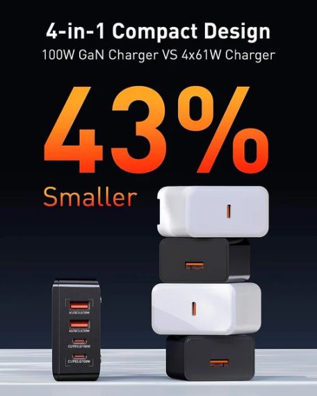 Швидкий зарядний пристрій USB C LDNIO 100 Вт GaN USB C | Зображення 2