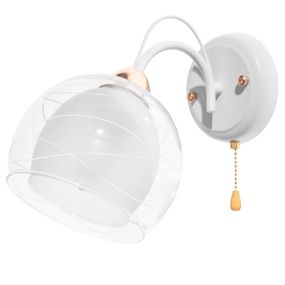 Бра настенное накладное шар LK-629W/1 E27 WT+FG
