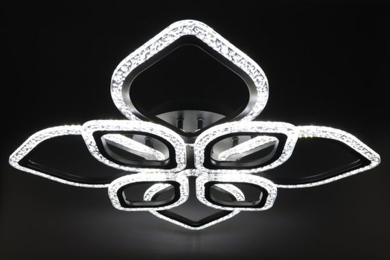 Люстра світлодіодна стельова LED світильник для квартири на стелю лед з пультом 25746 Чорний 10х53х71 см. | Зображення 1