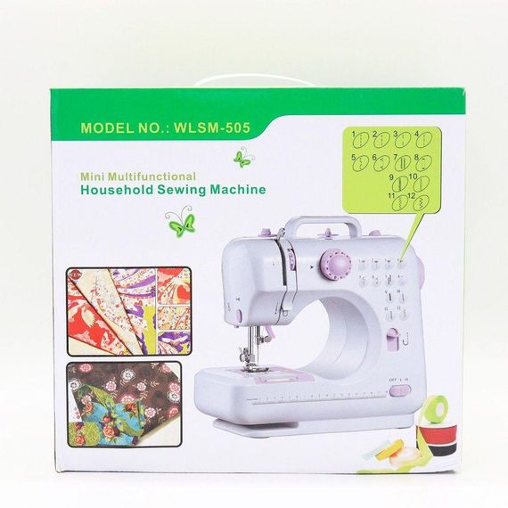 Швейная машинка электрическая 12в1, с оверлоком, WLSM-505 / Домашняя мини швейная машинка с педалью | Зображення 9