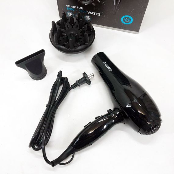 Фен для разных типов волос Gemei GM-103 2200 Вт, Хороший фен для дома Малошумный укладки волос UX-64 | Зображення 3