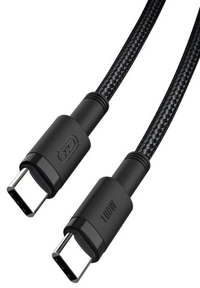 Кабель XO NBQ199 High Power Braided Type-C to Type-C - 100W - 1m Black | Зображення 1
