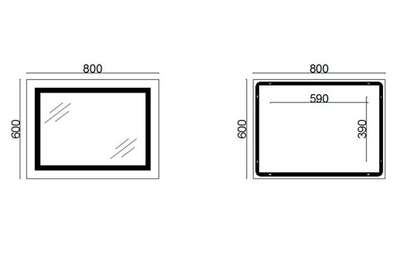Дзеркало Lidz Kubis (KU1) прямокутне, з LED-підсвічуванням Touch, антизапотіванням, димером, регулюванням яскравості LD78LF9047400 | Зображення 1