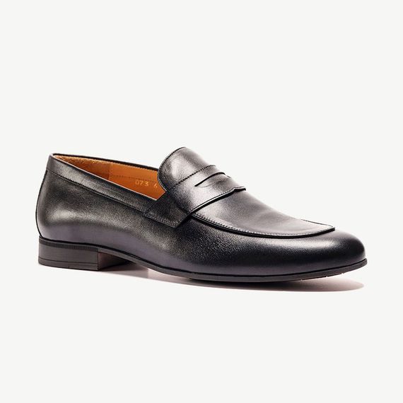 Чоловічі лофери чорного матового кольору 44 розмір (29 см) | Зображення 1