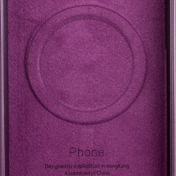 Шкіряний чохол Leather Case (AA Plus) with MagSafe для Apple iPhone 13 Pro (6.1") Штучна шкіра, Dark Cherry | Зображення 3