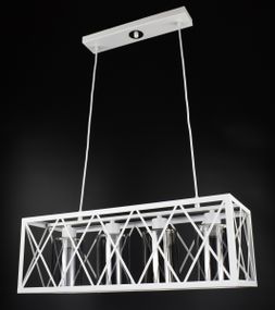 Люстра підвісна LOFT на 4 лампочки 26955 Білий 40-100х25х63 см.