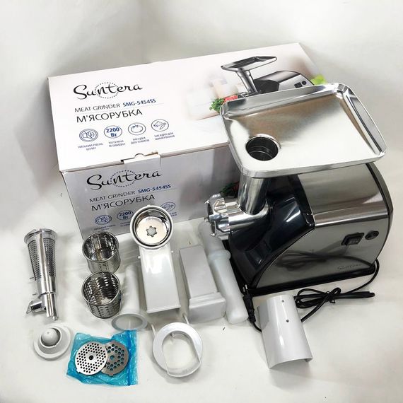 Електром'ясорубка соковитискач для томатів Suntera SMG-5454SS / IE-367 М'ясорубка металева | Зображення 7