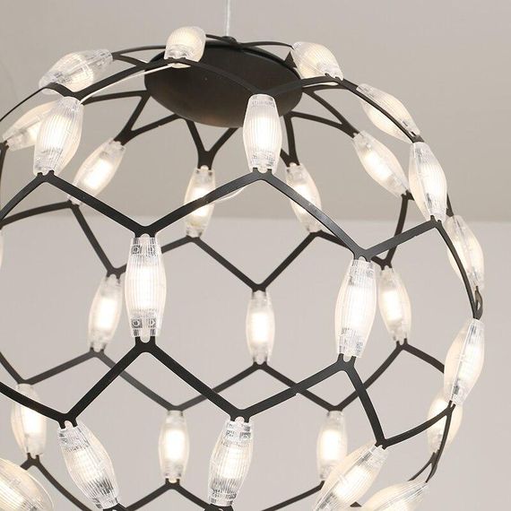 Люстра світлодіодна підвісна LED світильник для квартири на стелю лед 26276 Чорний 42-200х40х40 см. | Зображення 4