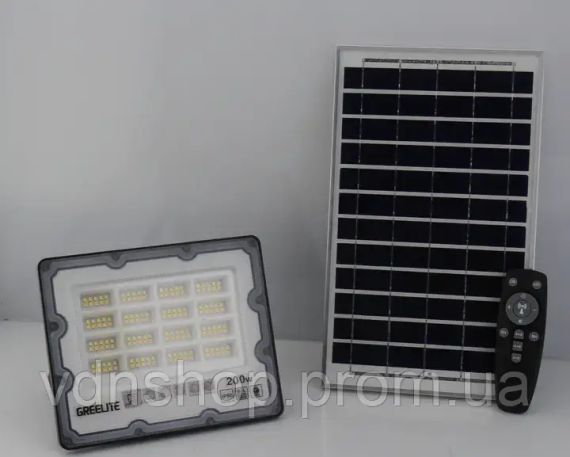 Вуличний ліхтар на стовп потужністю 200 Вт із сонячною панеллю та пультом | Зображення 1