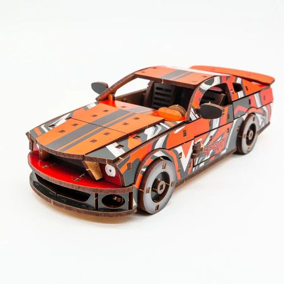 Дерев'яний 3D конструктор Mustang GT Puz-00641, 162 деталей | Зображення 1