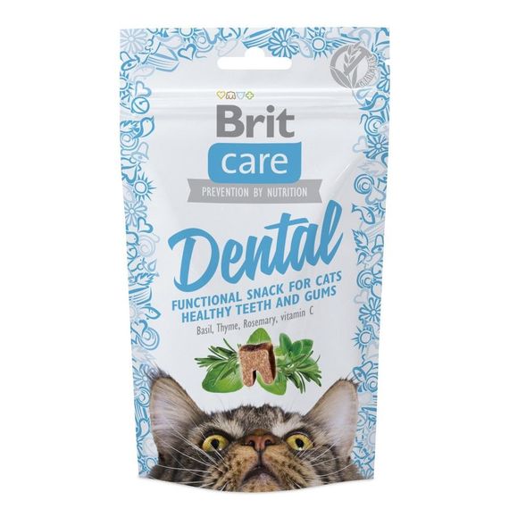 Ласощі Brit Care Cat Snack Dental для здоров'я зубів у котів 50 гр