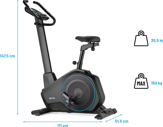 Велотренажер Gymtek XB6000 електромагнітний синій | Зображення 2