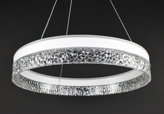 Люстра світлодіодна підвісна LED світильник для квартири на стелю лед 27437 Білий 25-140х50х50 см. | Зображення 5