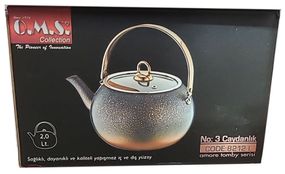Чайник O.M.S. Collection 8212-L для плити 2 предмети 2 л Чорно-золотий (Туреччина)