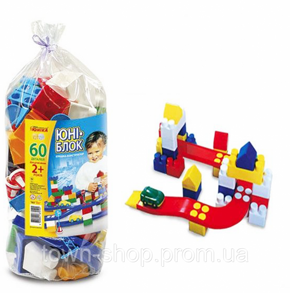 Детский конструктор „Юни-блок”-60 70101, 60 больших деталей