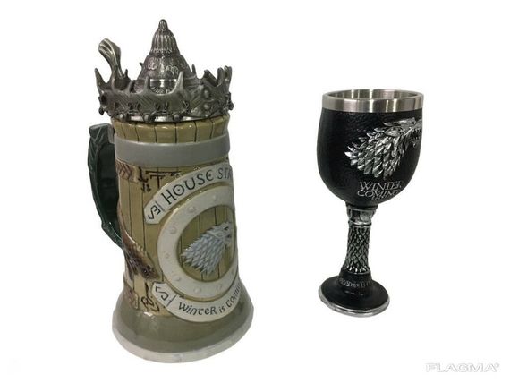Подарочный Набор Кружка Game Of Thrones House Stark Игра Престолов Дом Старков и Бокал... | Зображення 1