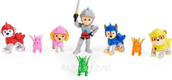 Набор фигурок Щенячий патруль Рыцари. Райдер, щенки и драконы. Paw Patrol Rescue Knights Ryder and Pups | Зображення 1