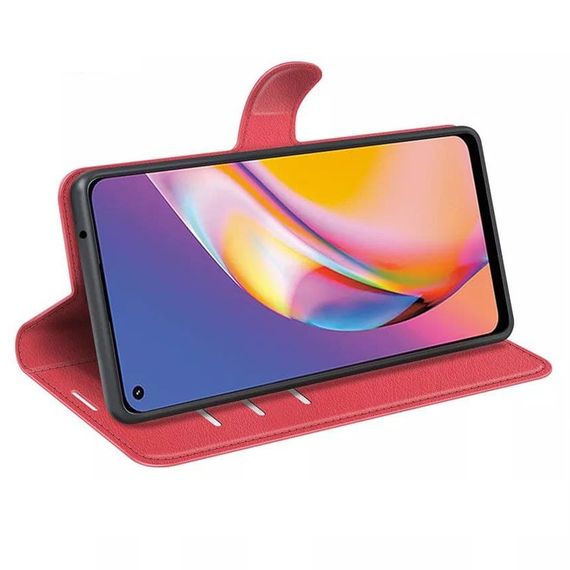 Чохол книжка з кишенями для карт на Oppo Reno 5 lite колір Червоний | Зображення 1