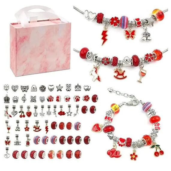 Набір для створення браслетів "Пандора" PDL610-4 червоний