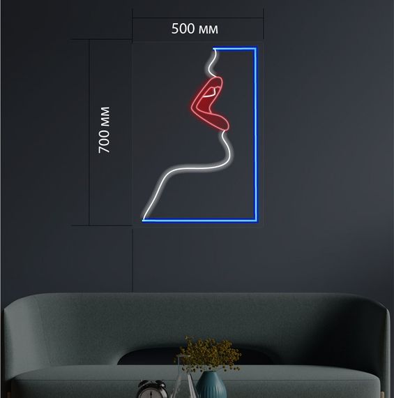 Неоновий світильник Дівчина губи 500х700 acr-n000020 | Зображення 1