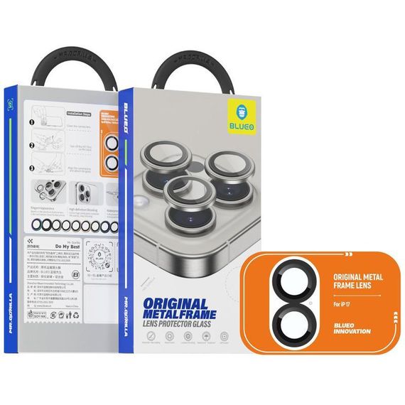 Захисне скло BlueO Metal на камеру для Apple iPhone 17 (6.3") Чорний / Black | Зображення 1