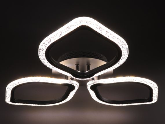 Люстра світлодіодна стельова LED світильник для квартири на стелю лед з пультом 25745 Чорний 8х57х57 см. | Зображення 3