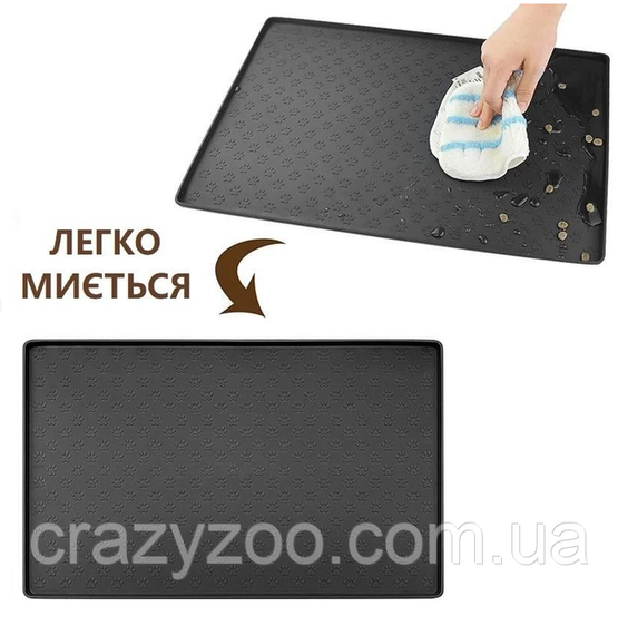 Силиконовый коврик под миску для собак и котов EcoToys черный 48х30 см 800316 | Зображення 4