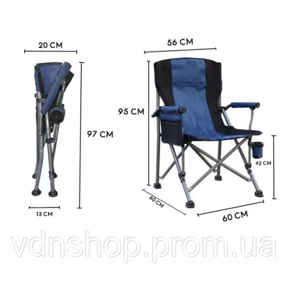 Розкладне крісло Lesko S4577 98*56*58 см туристичне | Зображення 4