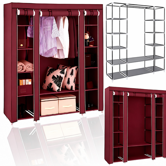 Тканинна шафа HCX Storage Wardrobe 88130  Бордо | Зображення 1