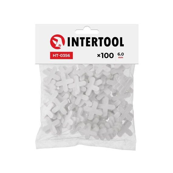 Набір дистанційних хрестиків для плитки 6.0 мм, 100 од. INTERTOOL HT-0356