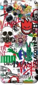 Чехол на Xiaomi Redmi Note 11T Pro Many different logos из силикона FCh_006391