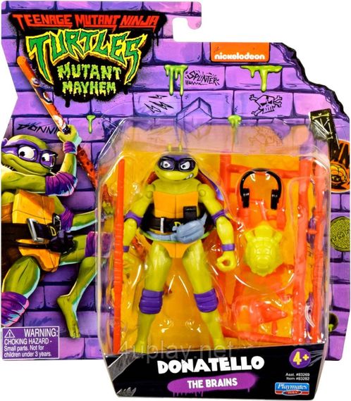 Фігурка Черепашки-ніндзя Донателло 11,5 см Teenage Mutant Ninja Turtles Mutant Mayhem 4.5” Donatello TMNT Оригінал | Зображення 1