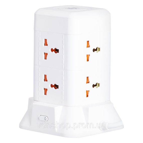 Сетевой фильтр удлинитель 2.8 м с лампой на 6 универсальных розеток с 2 USB, 1 Type-C, беспроводная зарядка HP-5-1 | Зображення 4