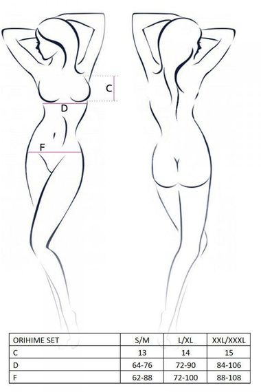 Комплект белья Passion ORIHIME SET XXL/XXXL, white, стрепы, лиф и трусики sexstyle | Зображення 2