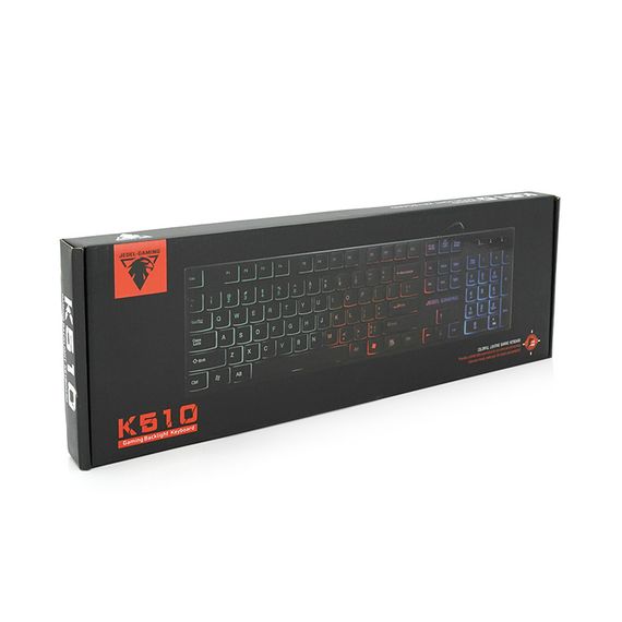 Клавиатура с подсветкой USB JEDEL K510, длина кабеля 170см, (Eng), (483х188х35 мм) Black, 104к, Q20 | Зображення 1