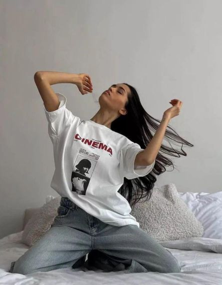 Футболка женская с принтом повседневная S Белая