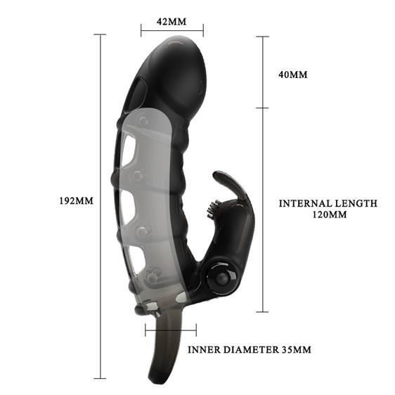 Насадка на член - Pretty Love Cuper Vibrating Penis Sleeve Black Sex Aura | Зображення 1